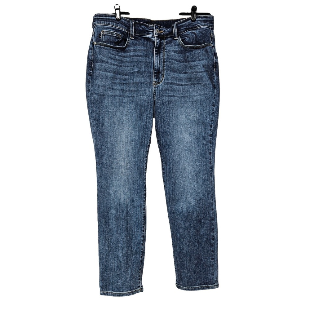 Judy Blue Blue Slim Fit High Rise Denim Mom Jeans 18W Stretch Coastal Whiskering